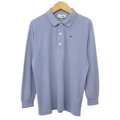 ラコステ LACOSTE 80s ポロシャツ 鹿の子 ワンポイント ワニ 42 紫