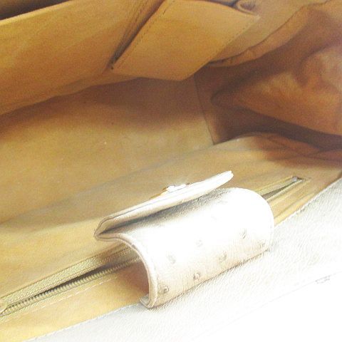 CARACARA ハンド ショルダー 2WAYバッグ ストライプ ベージュ オーストリッチ タオル地 DECORATOM_COM_BR