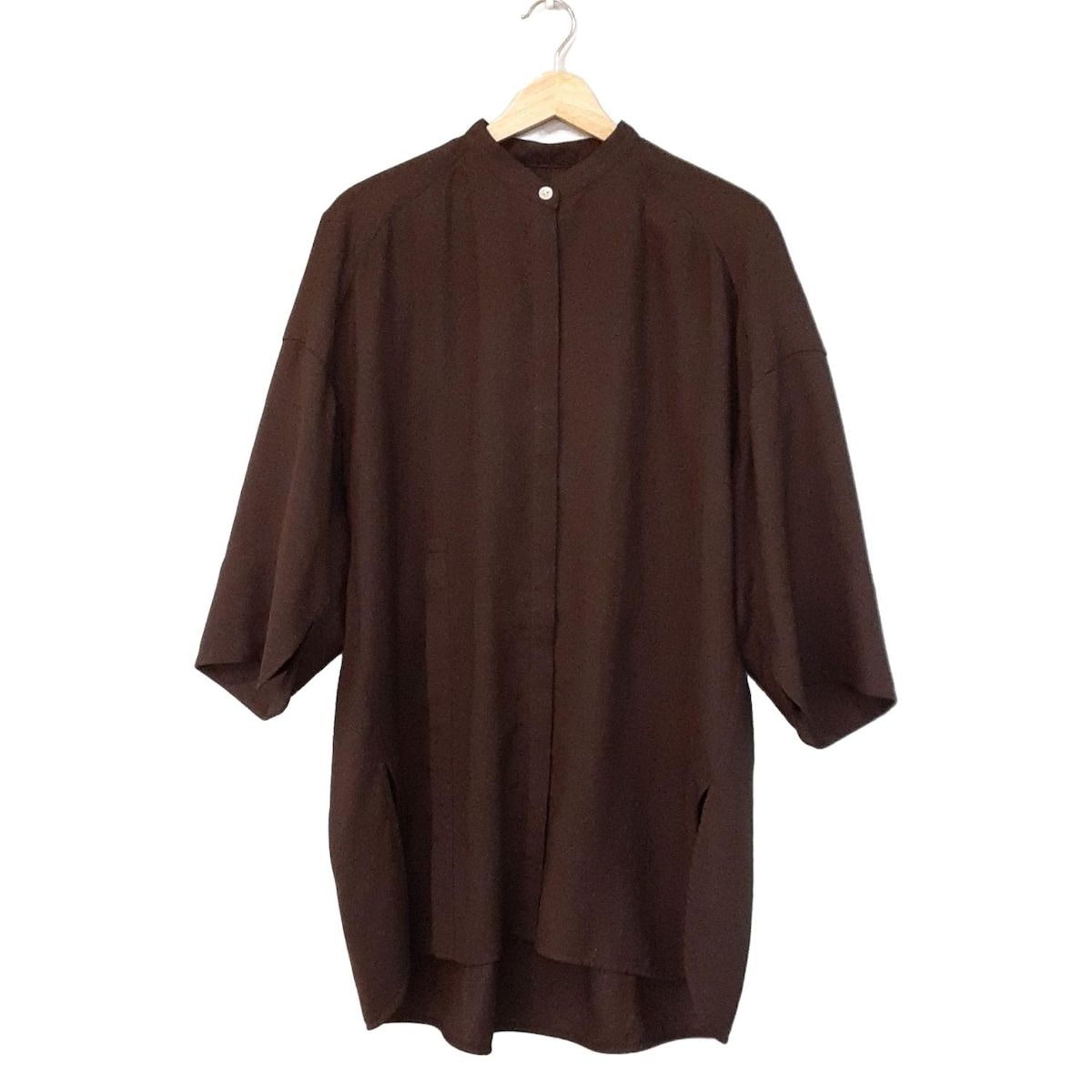 ENFOLD エンフォルド 七分袖シャツブラウス サイズ38 M レディース - ダークブラウン