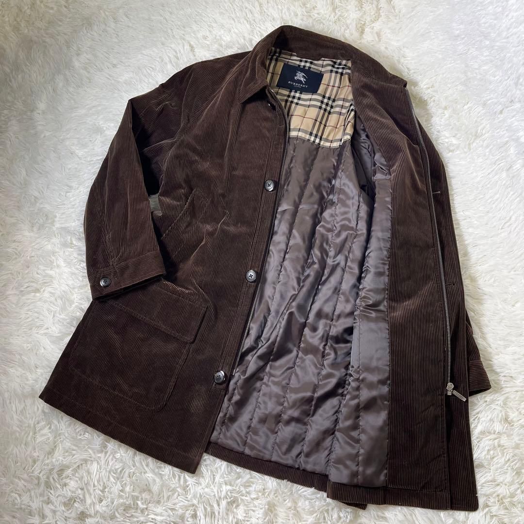 美品 BURBERRY LONDON カシミヤ コーディロイ コート ベスト 極上の