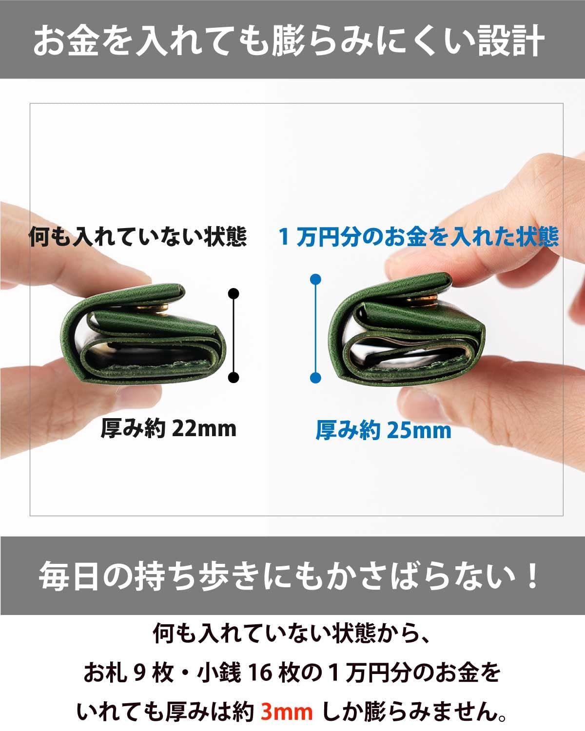 クリフ 財布 ウォレット 緊急用 メンズ ミニ 小さい コンパクト キャッシュレス 本革 真鍮 カラビナ-キャメル
