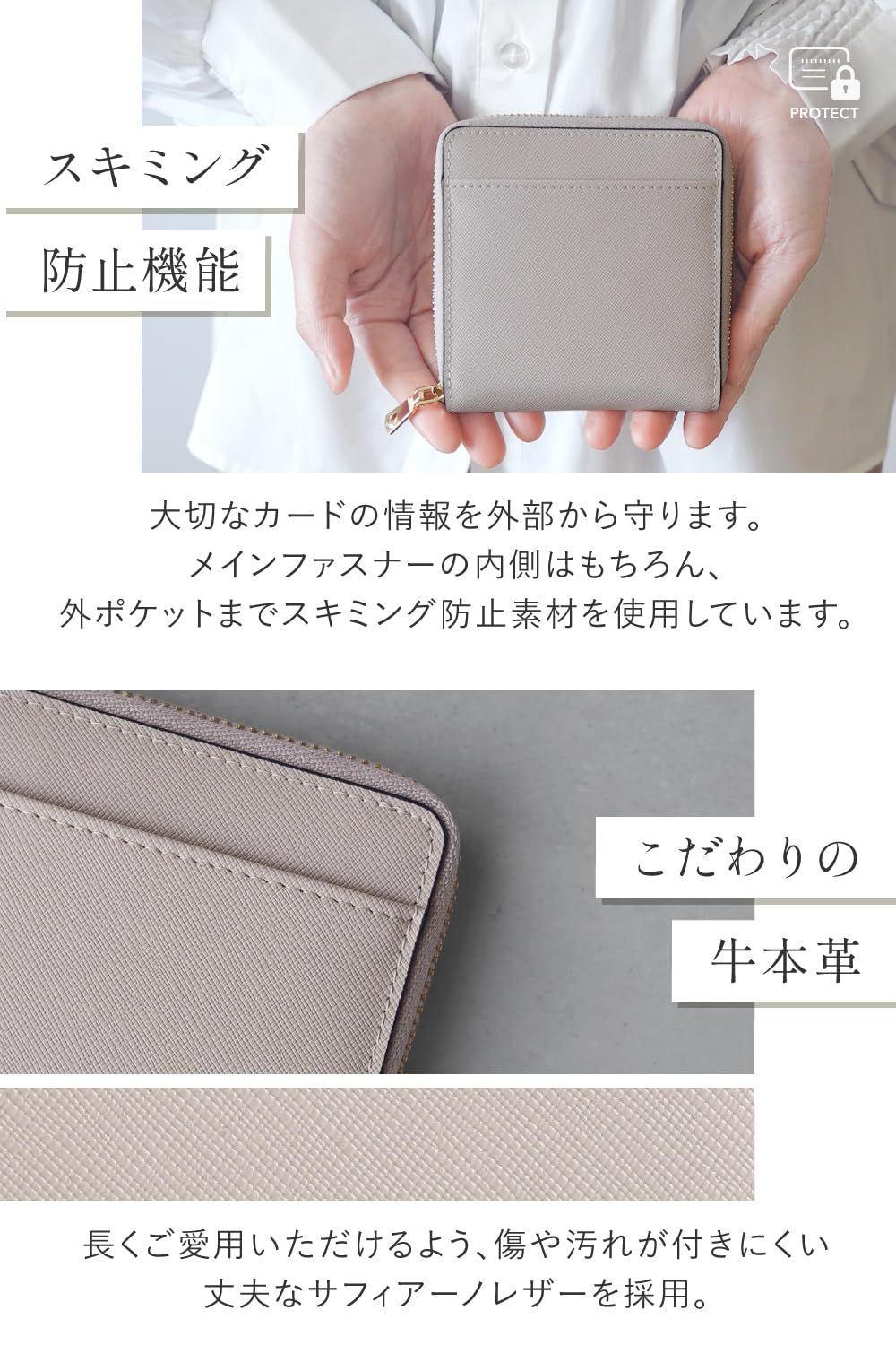 レディース LASIEM(ラシエム) 二つ折り財布 レディース 2つ折り 財布 本革 「スキミング防止」 ミニ財布 コンパクト レザー大容量 box型 ボックス型 ラウンド ファスナー グリーン 緑