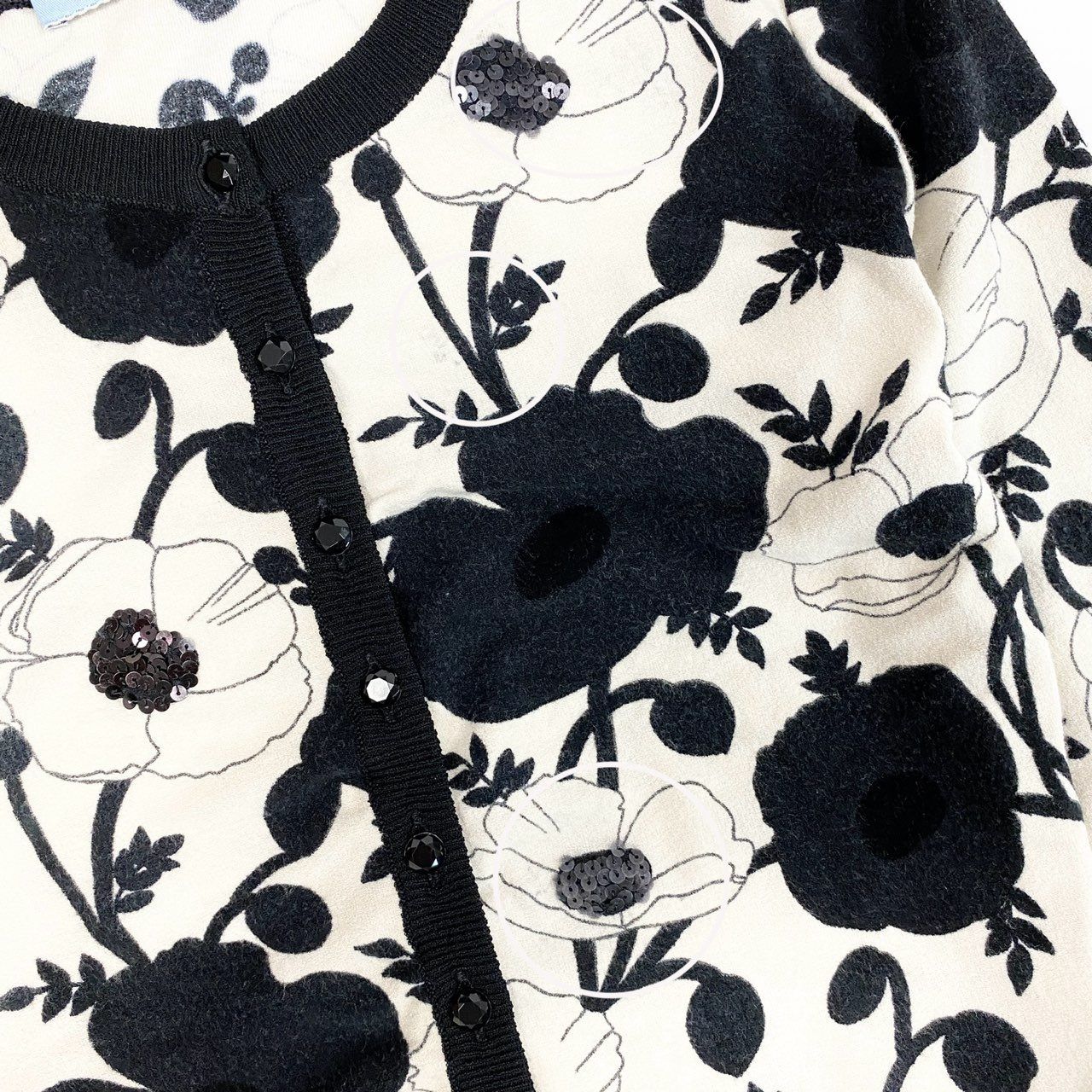 31k2 Blumarine ブルマリン イタリア製 長袖ニットカーディガン 花柄