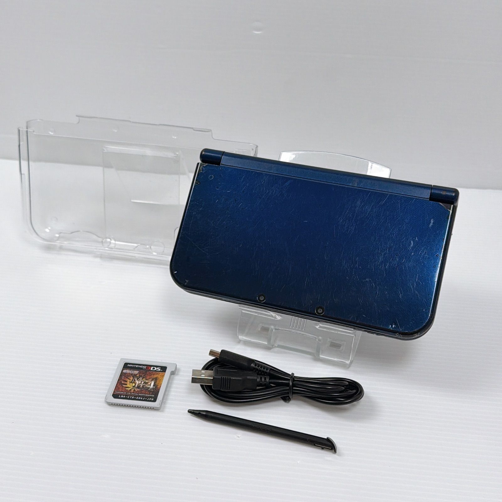 New ニンテンドー 3DSLL メタリックブルー 上画面IPS液晶 動作 済み 遊べるセット 3ds 3dsll 3DS LL 任天堂