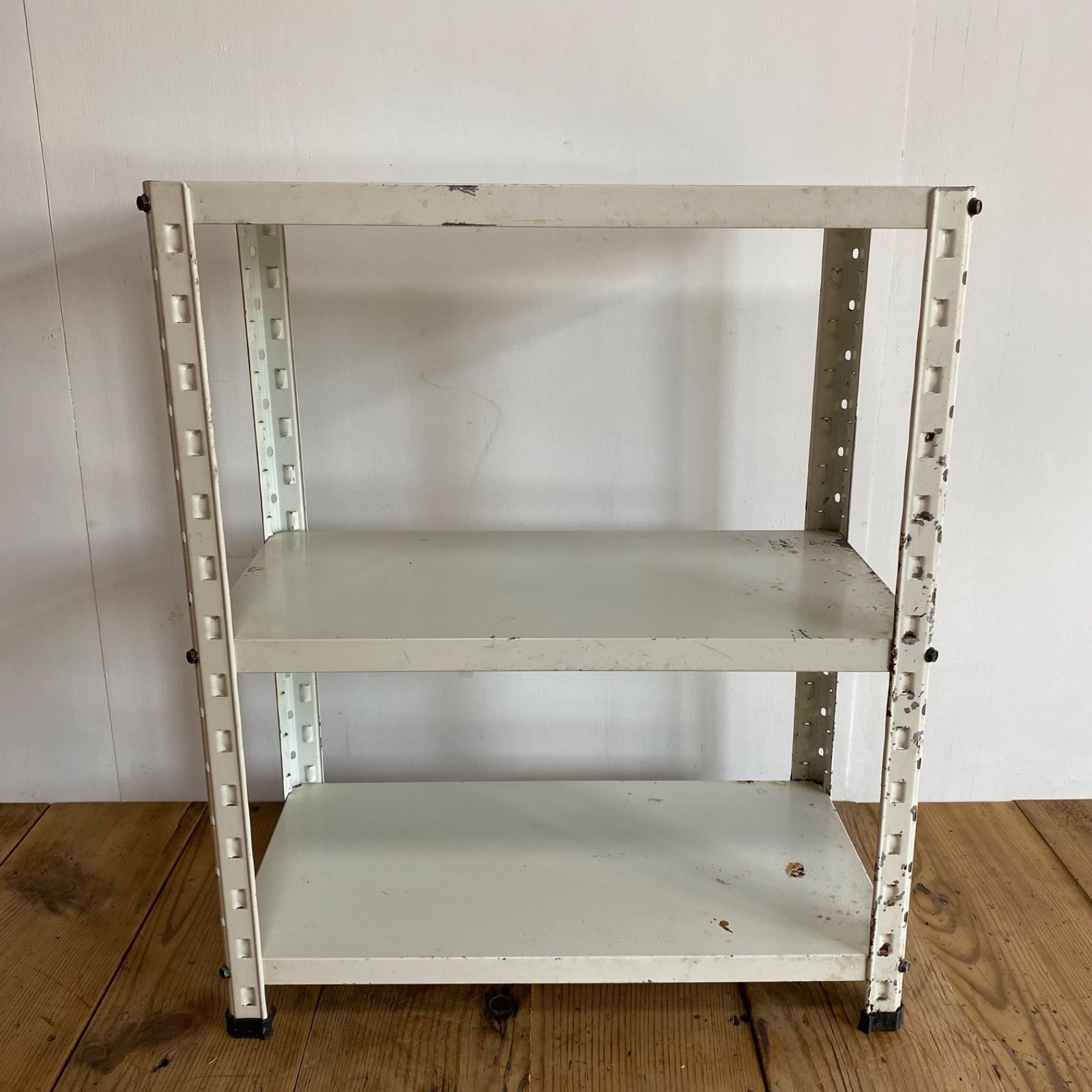 ヴィンテージ スチールラック メタルラック シャビー ホワイト z866