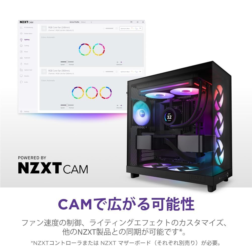 NZXT F 280 RGB Core Black 2ファン搭載 mm シングルフレーム RGBファン RF U 28 HF B 1 FN 2264 バインダー その他 