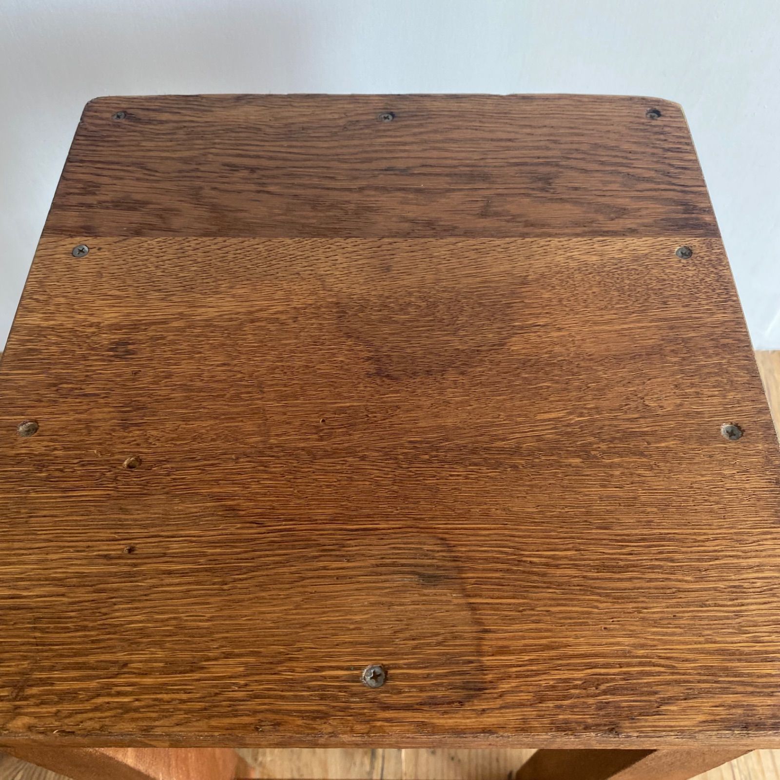 アンティーク 角 スツール 椅子 植物台 無垢材 昭和レトロ z768