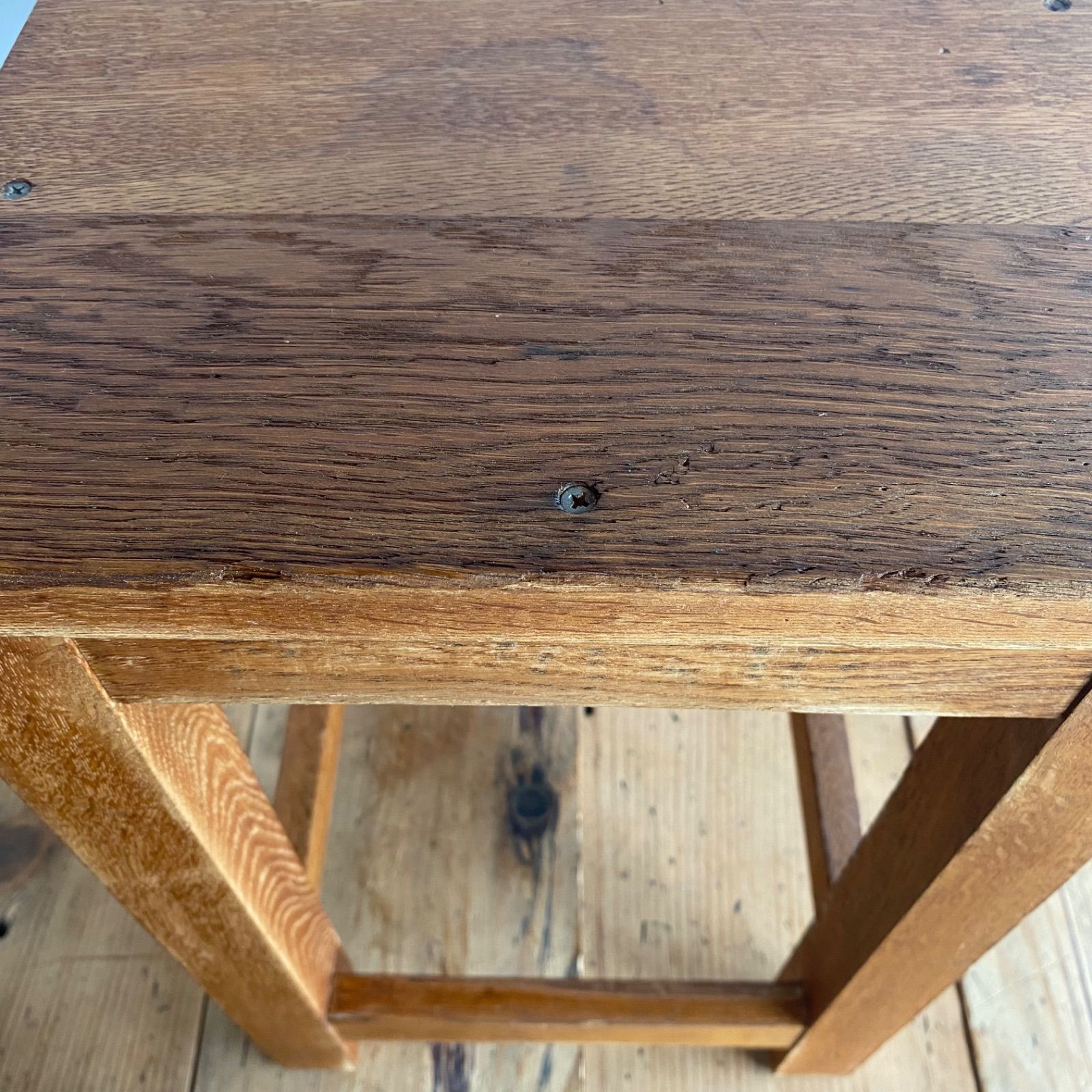 アンティーク 角 スツール 椅子 植物台 無垢材 昭和レトロ z768 - メルカリ