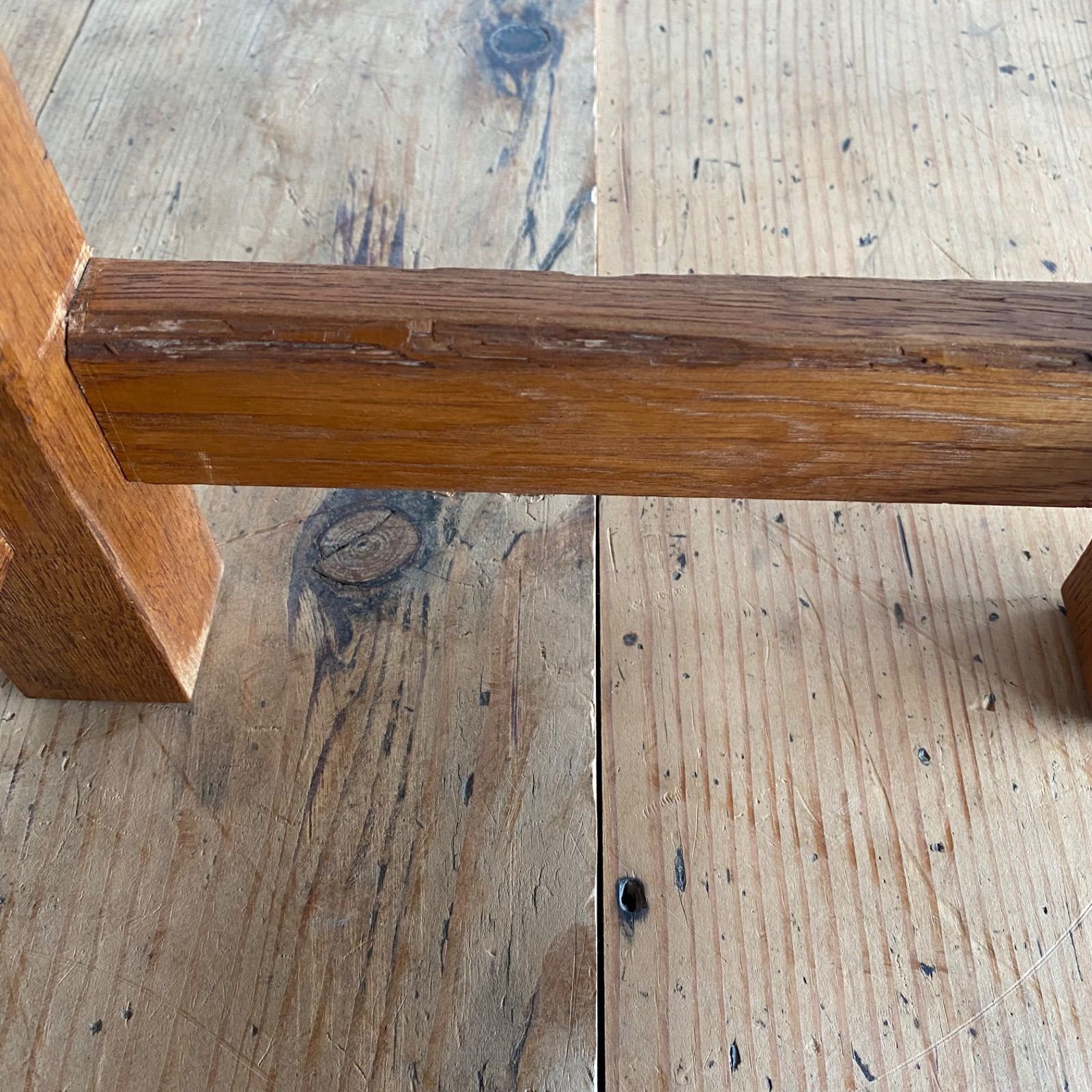 アンティーク 角 スツール 椅子 植物台 無垢材 昭和レトロ z768