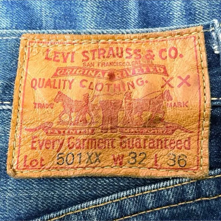 ビンテージリーバイス501XX革パッチBIGEオリジナルリペア済！506XX47 ビンテージリーバイス501XX革パッチBIGEオリジナルリペア済！506XX47