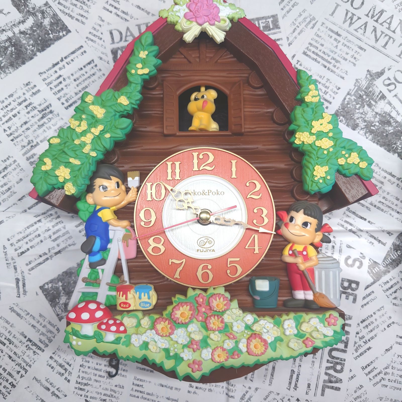 動作未確認 非売品】不二家 ペコちゃん 振り子時計 掛時計 - メルカリ