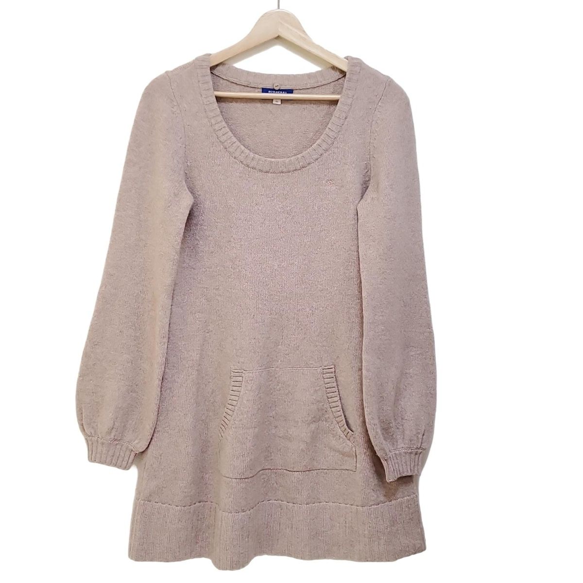 1円 バーバリー ブルーレーベル サイズ 38 長袖 ダッフルコート アウター 毛 100% レディース ブラウン 茶 BURBERRY BLUE LABEL バーバリーブルーレーベル レディース ニット