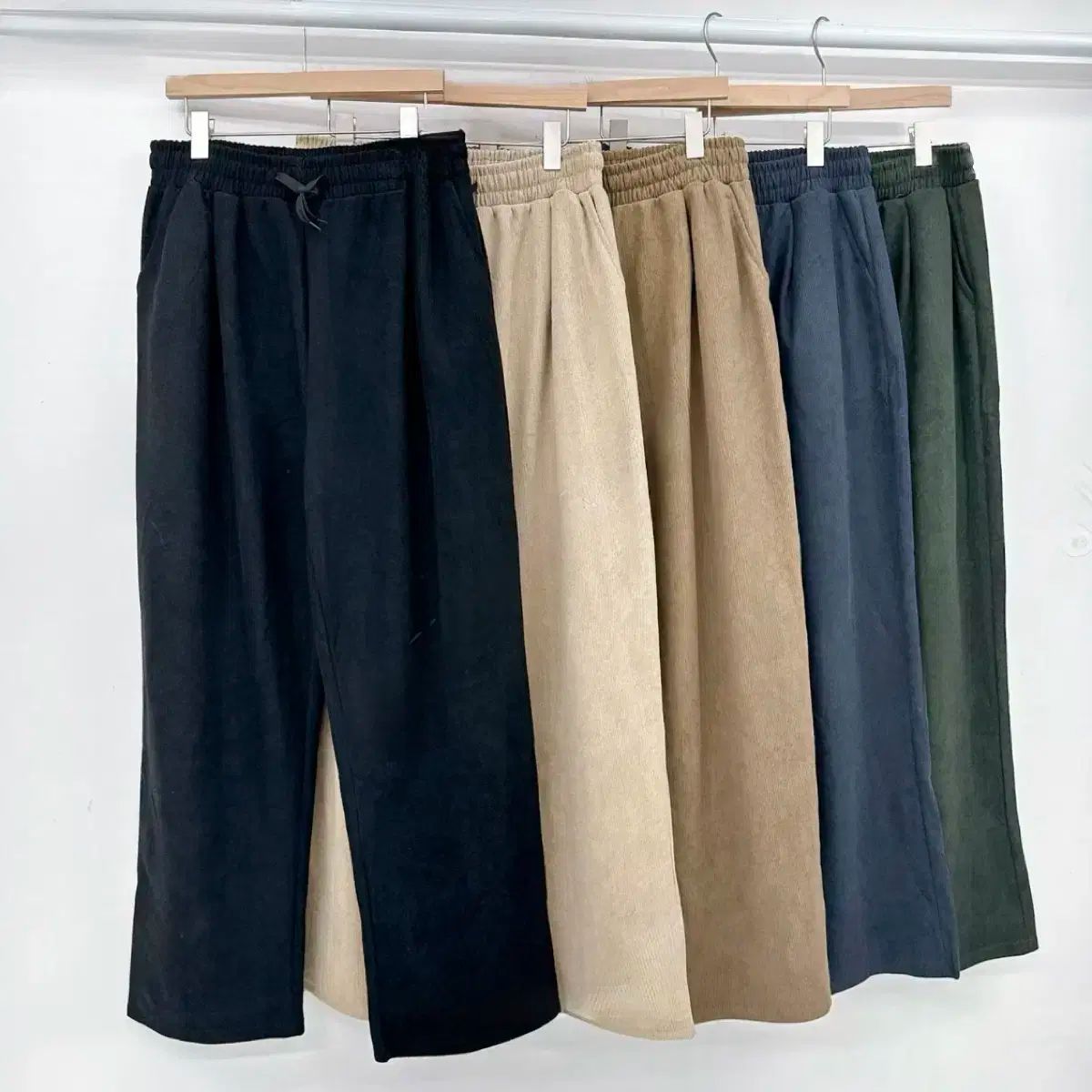 コーデュロイ ワイド タック 밴딩 パンツ メンズ
