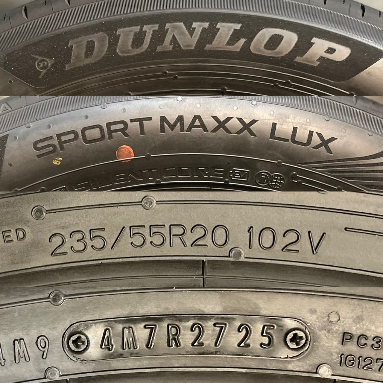 製 約9 8～9 9分山 ダンロップ DUNLOP スポーツマックス SPORT MAXX LUX 235 55 R 20 4本 h_618 20インチ サマータイヤ ノーマルタイヤ