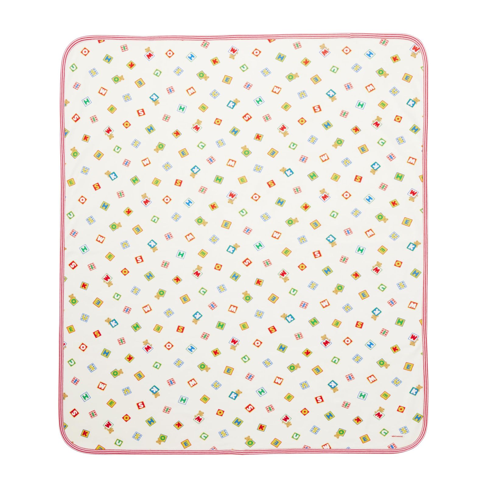 男の子 女の子 ベビー ひざかけ キッズ お昼寝 赤ちゃん 総柄 ベビー服 くま 子供服 70×80cm 46-8396-680 ブランケット マルチ ミキハウス