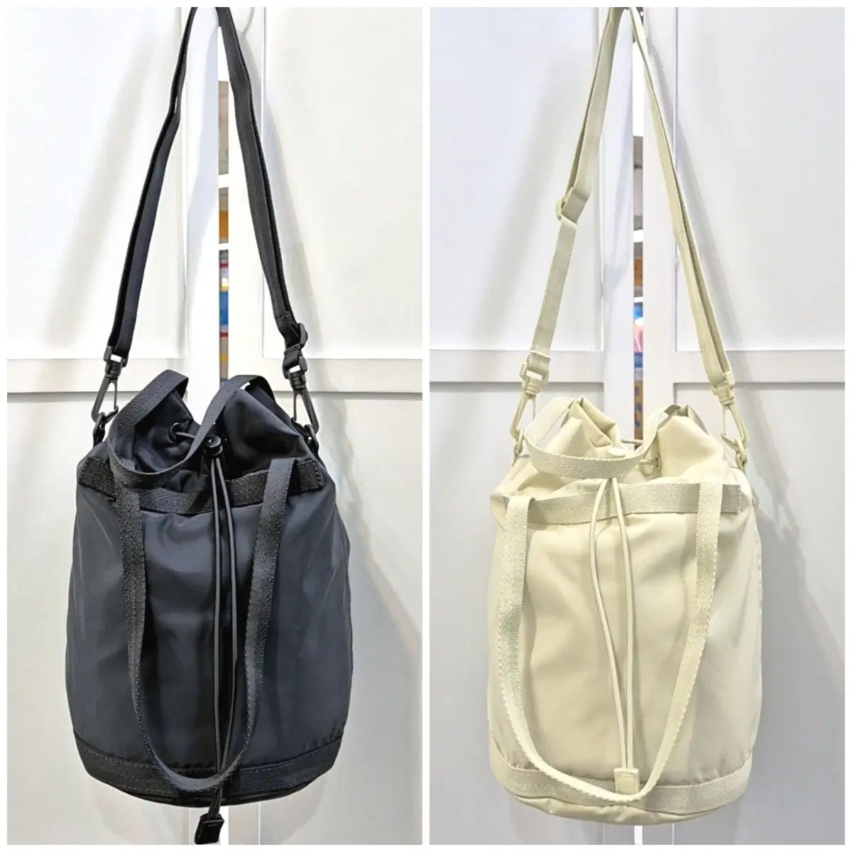 UNIQLO U ナイロン バケットバッグ クリーム バター可