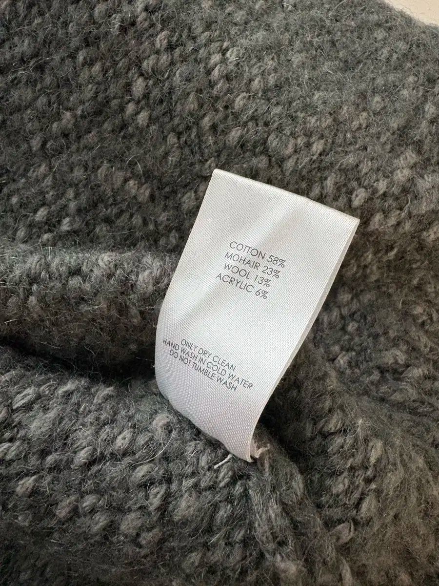  マーベリング モヘア ニット フードジップアップ グレー 長袖 ニット セーター
