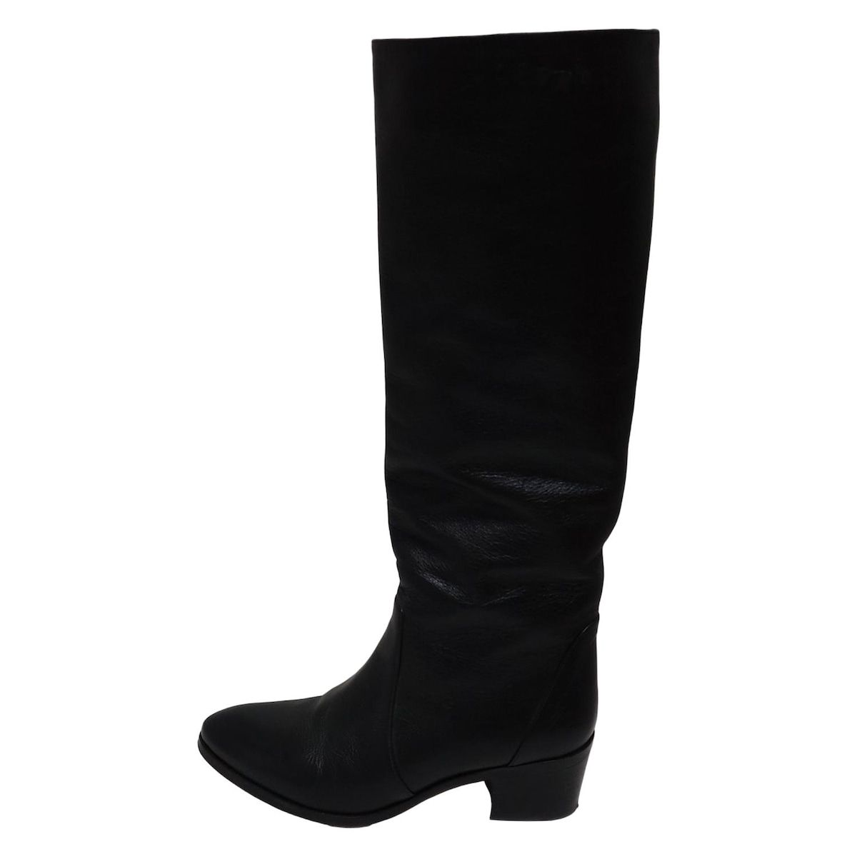 シャネル ロングブーツ 36 CHANEL シャネル ロングブーツ ココマーク レザー ブラック 36 1/2C