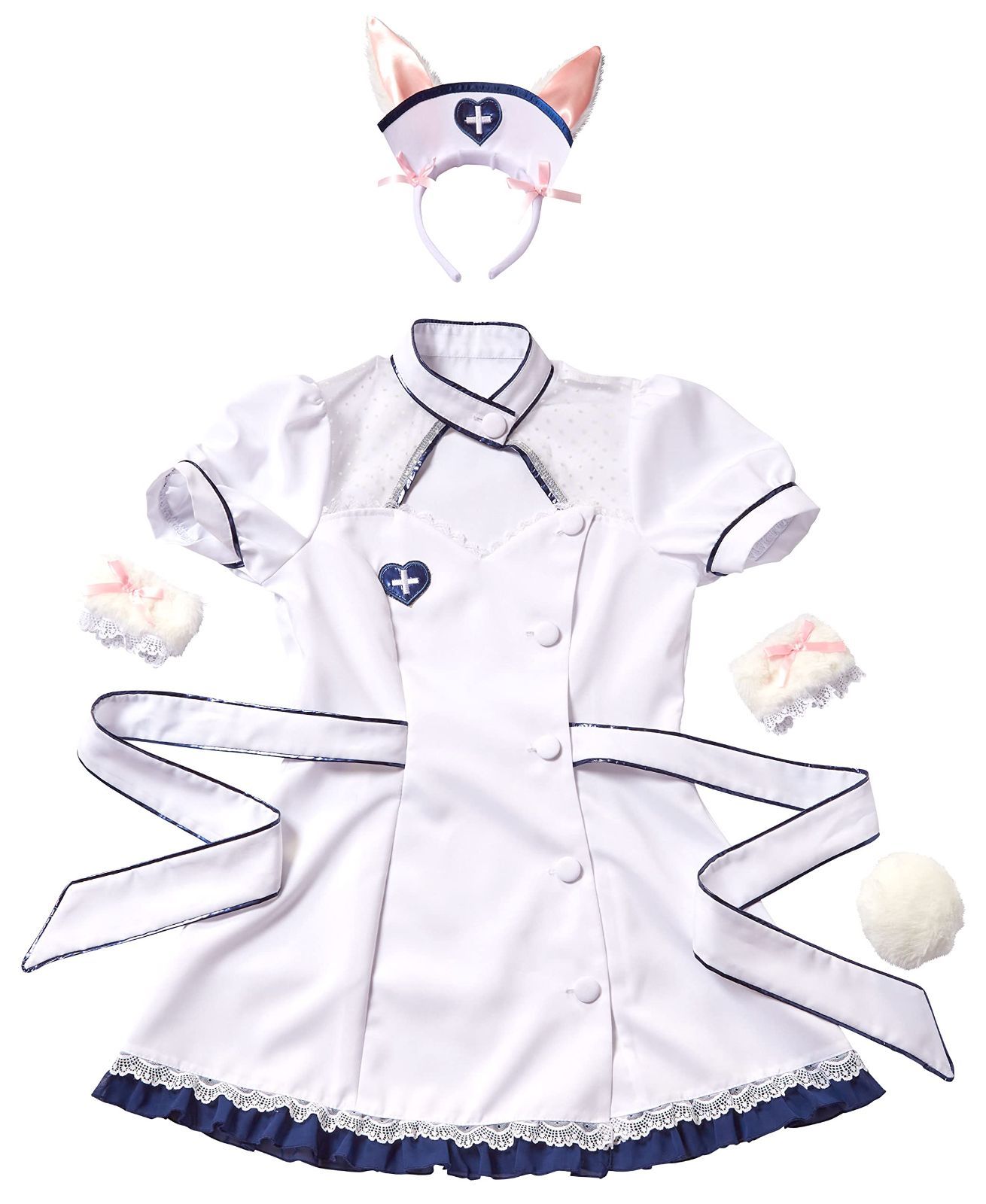 ナース うさぎ レディース コスプレ ホワイト レディアニマル クリアストーン Clearstone
