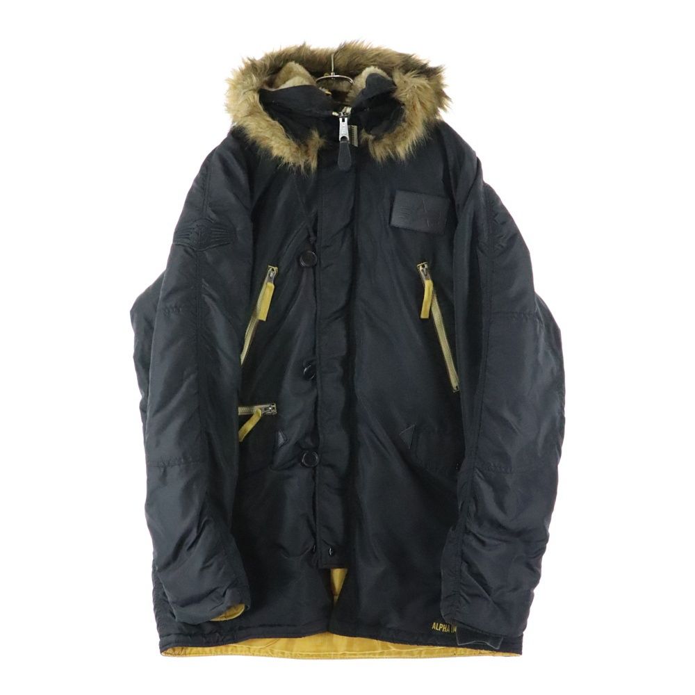 ALPHA アルファ インダストリーズ N-3 B ファー付き モッズコート ブラック 1002322