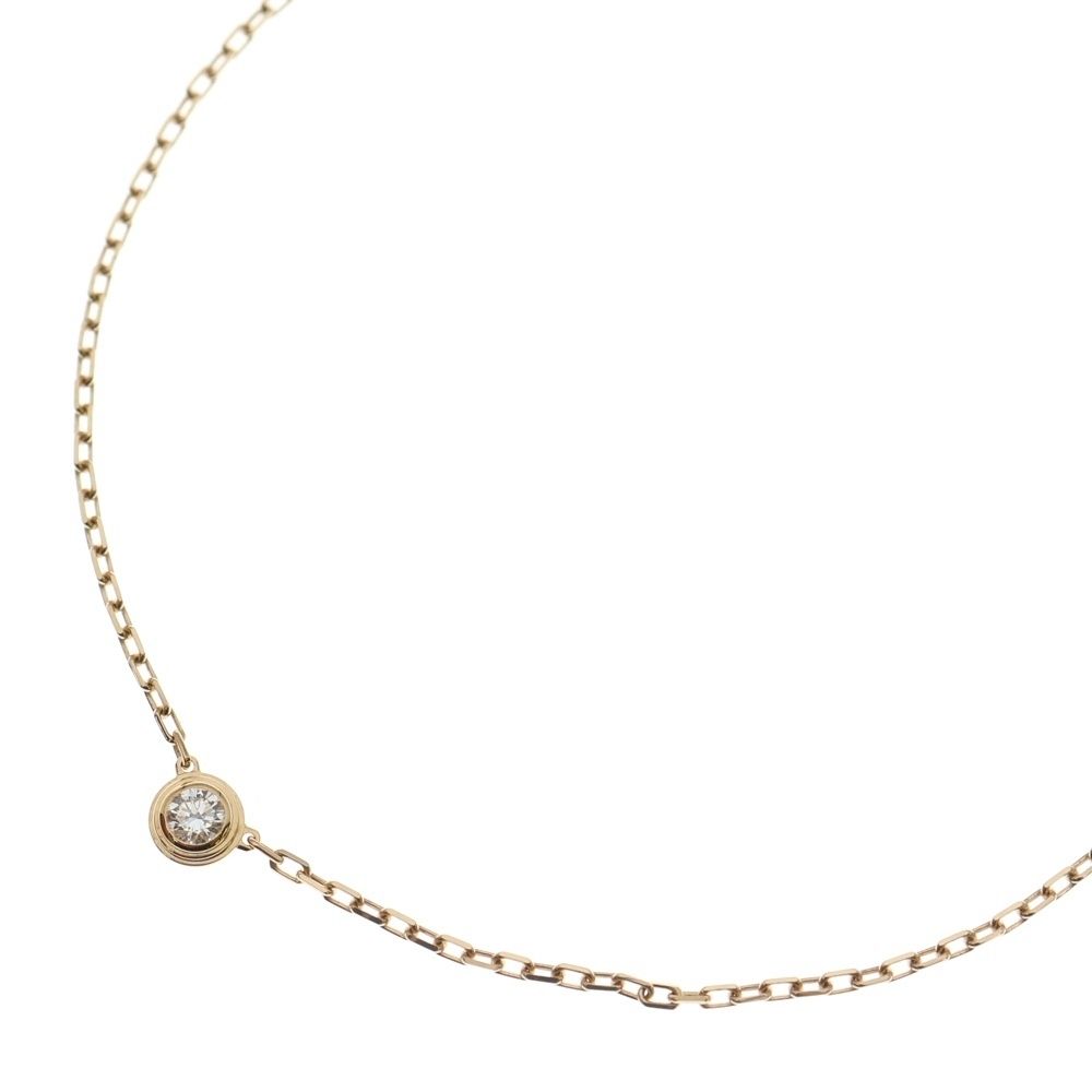 Cartier カルティエ ダムールSM 1Pダイヤネックレス ペンダント チェーン ピンクゴールド Au750
