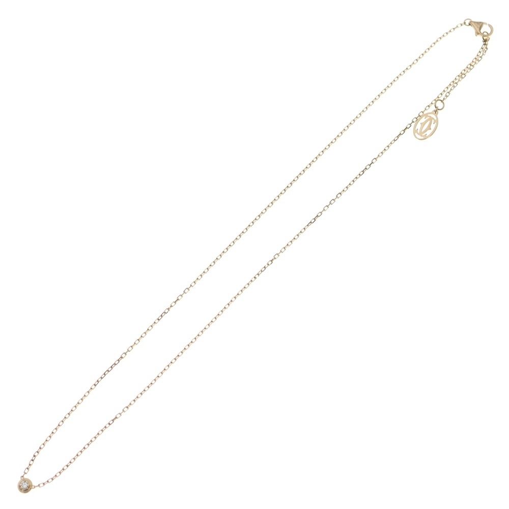 Cartier カルティエ ダムールSM 1Pダイヤネックレス ペンダント チェーン ピンクゴールド Au750