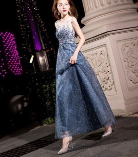 発表会 結婚式 花柄 パーティ 透け感 大人の女性 優しさ 演奏会 ドレス 9号 M OPN1039