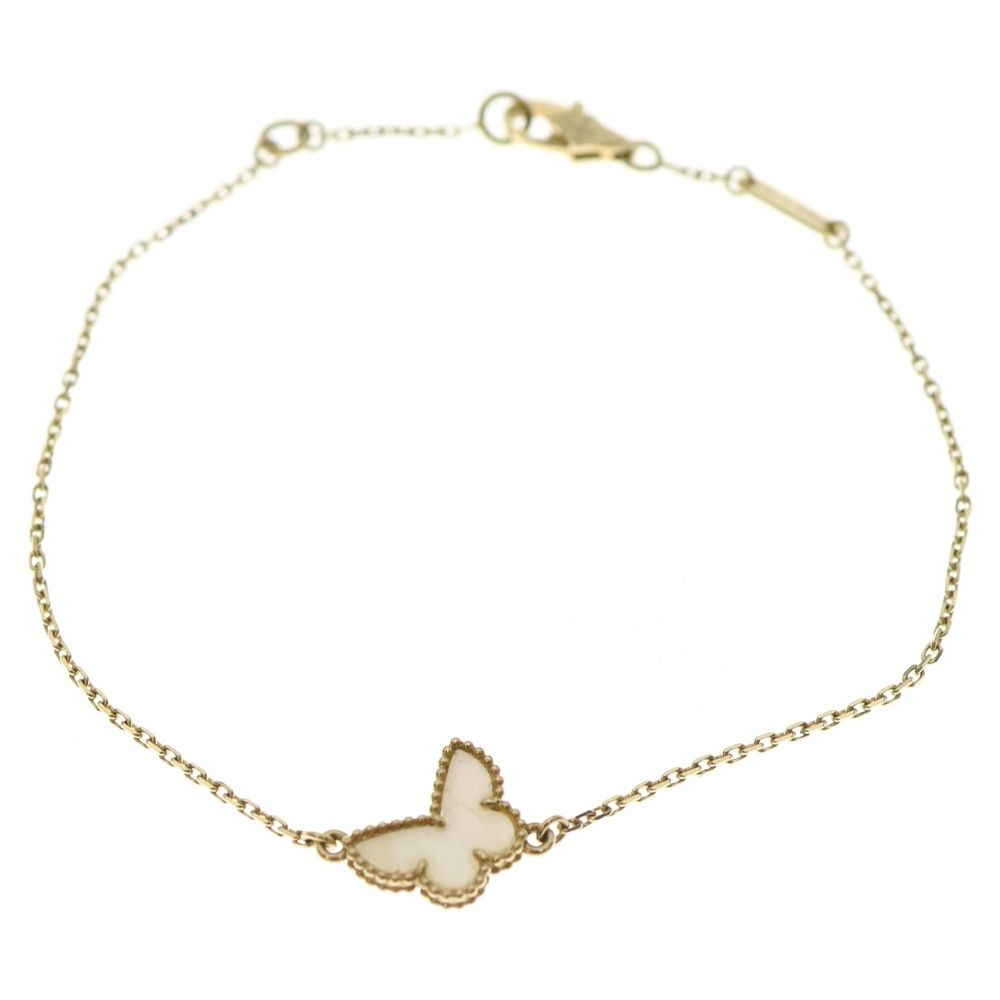 Van Cleef - Arpels ヴァンクリーフアンドアーペル スウィート アルハンブラ パピヨン マザーオブパール ブレスレット Au 750 K 18 YG イエローゴールド