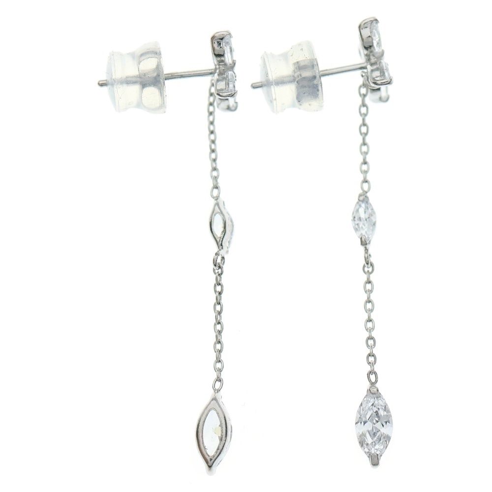 NO BRAND ノーブランド DICHA K10WG フラワーデザイン ピアス シルバー