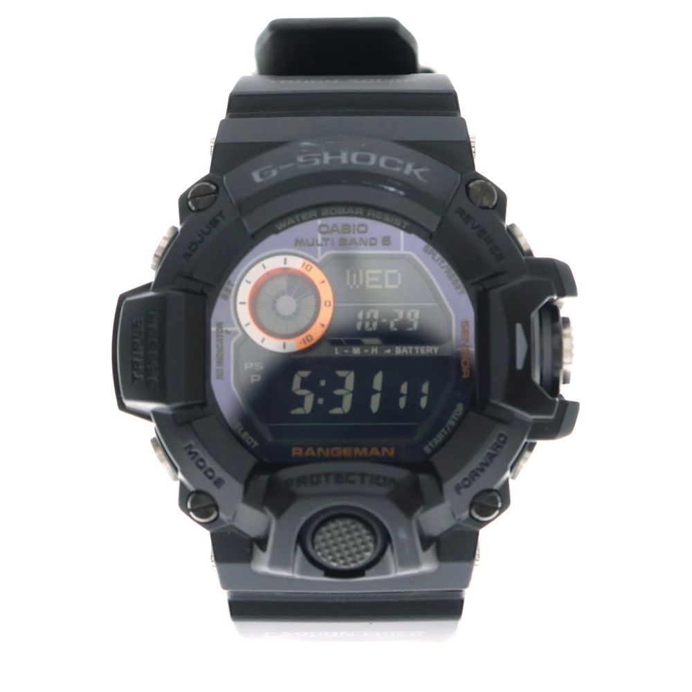 CASIO G-SHOCK カシオ ジーショック Master of G レンジマン ブラック文字盤 樹脂 カーボン ソーラー 腕時計 ウォッチ ブラック GW-9400BJ