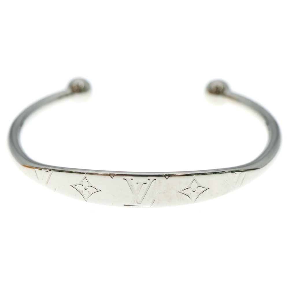 LOUIS VUITTON ルイヴィトン モノグラム ジョンク ブレスレット バングル シルバー メタル M64839