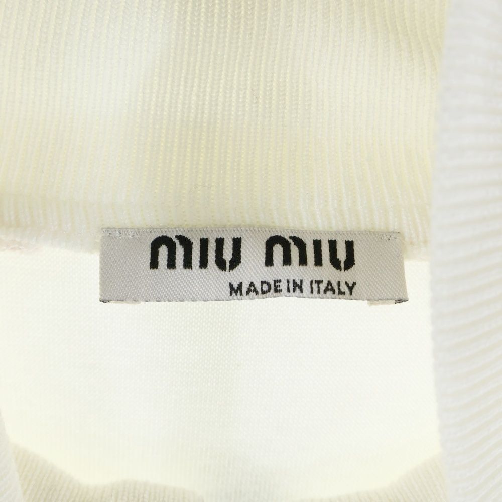 miumiu ミュウミュウ 20SS サイドラインロゴコットンセットアップ ジャージ ハーフパンツ ショートパンツ ホワイト MJL668 KANDAIZUMI_COM