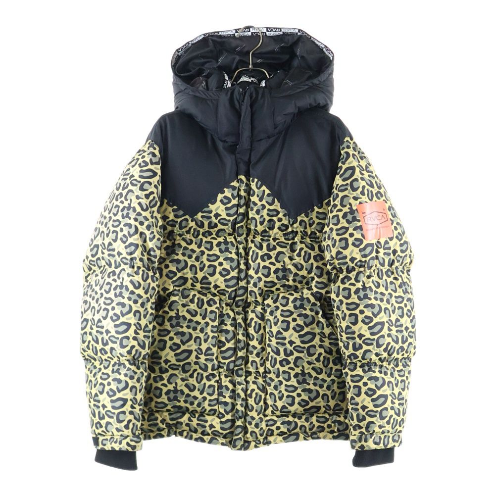 RVCA ルーカ クルーシャル パファー ジャケット 中綿 レオパード フィーディ イエロー