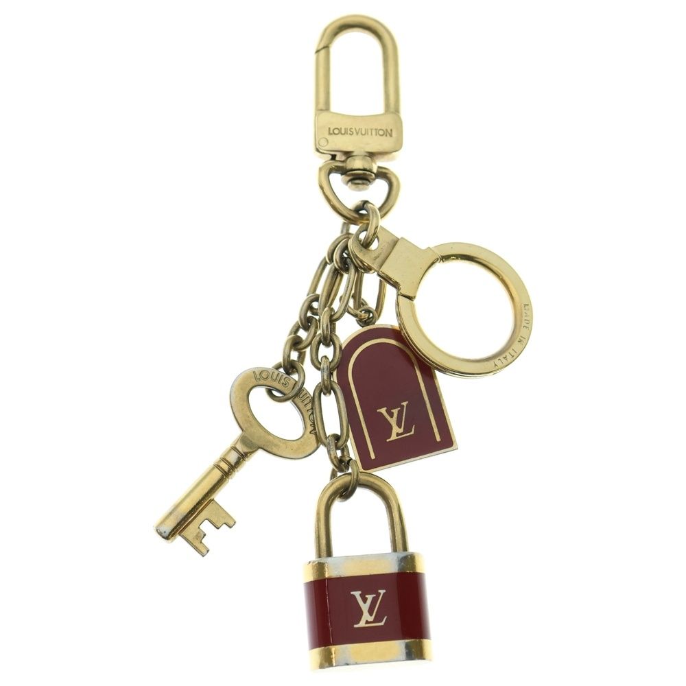 LOUIS VUITTON ルイヴィトン チャーム ポルト クレ カドゥナ キーチャーム バッグチャーム キーリング ゴールド×レッド M60075