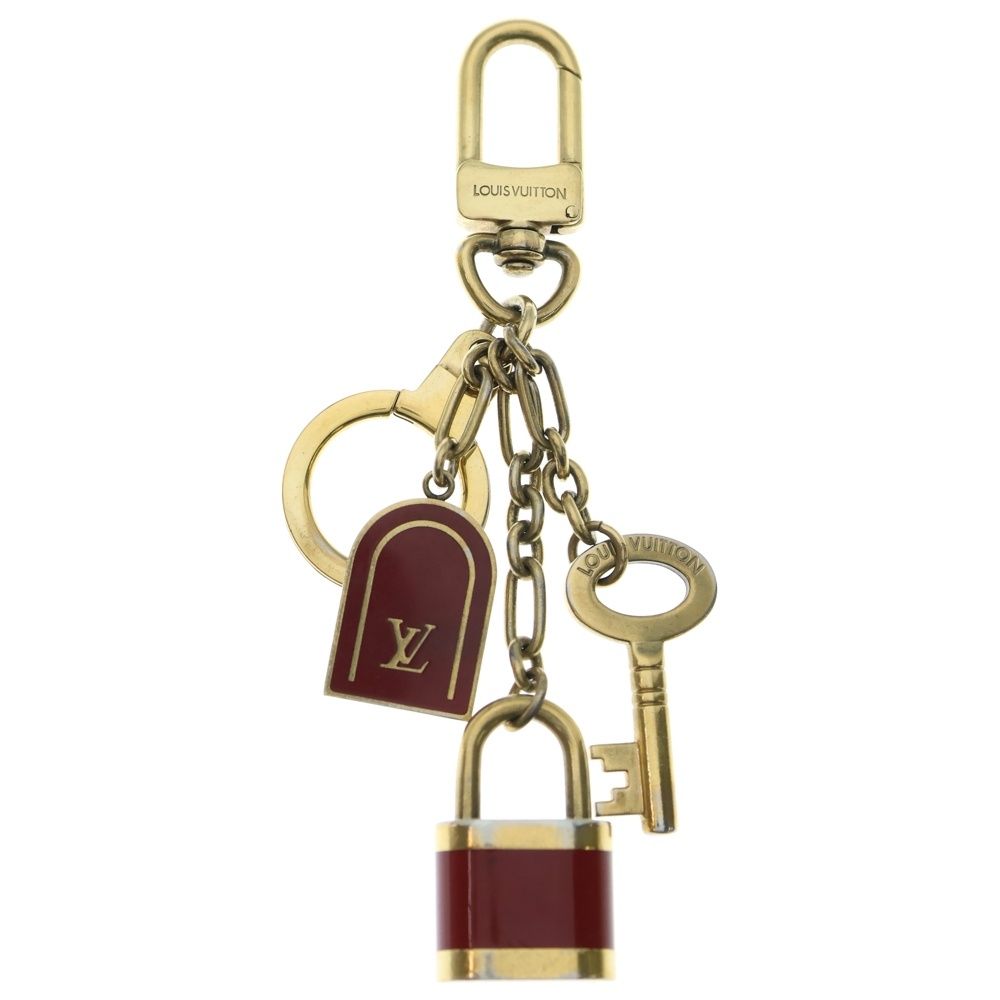 LOUIS VUITTON ルイヴィトン チャーム ポルト クレ カドゥナ キーチャーム バッグチャーム キーリング ゴールド×レッド M60075