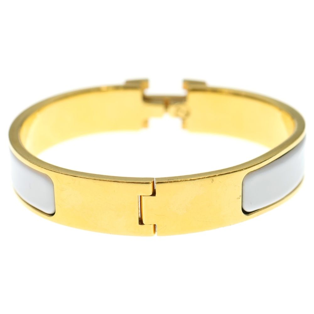 HERMES エルメス クリッククラック GP バングル ブレスレット ホワイト×ゴールド