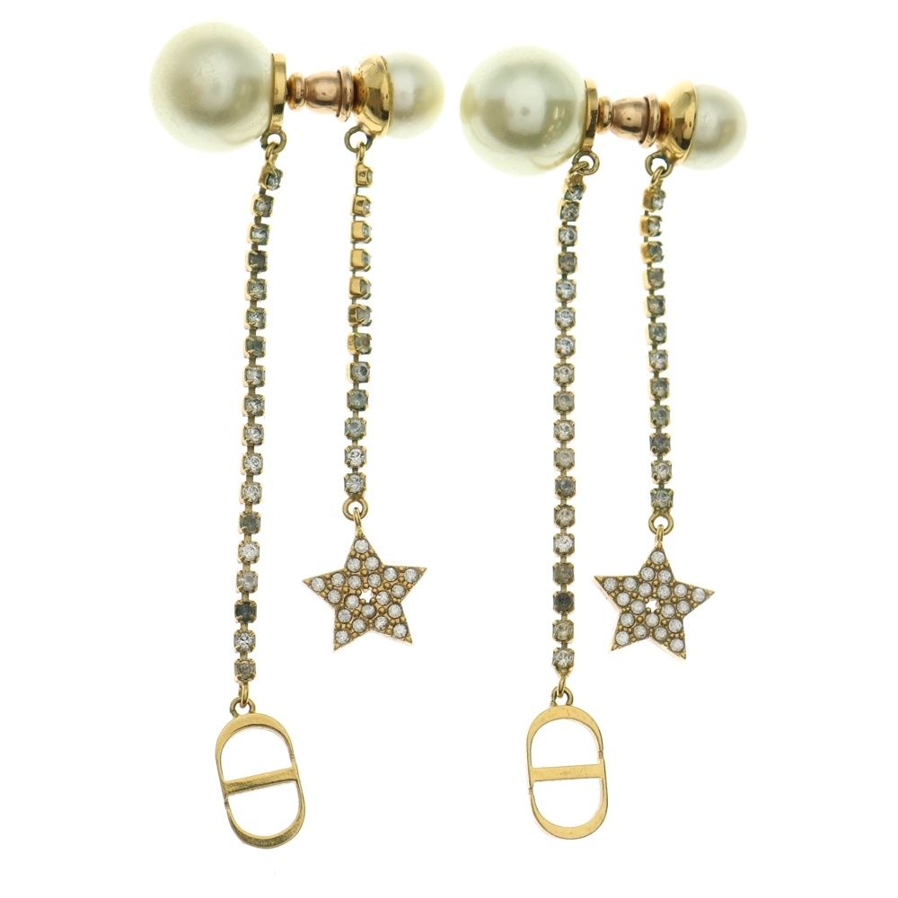 Christian Dior クリスチャンディオール ピアス Dior Tribales スター トライバル パール×ラインストーン ゴールド E1270TRICY_D301
