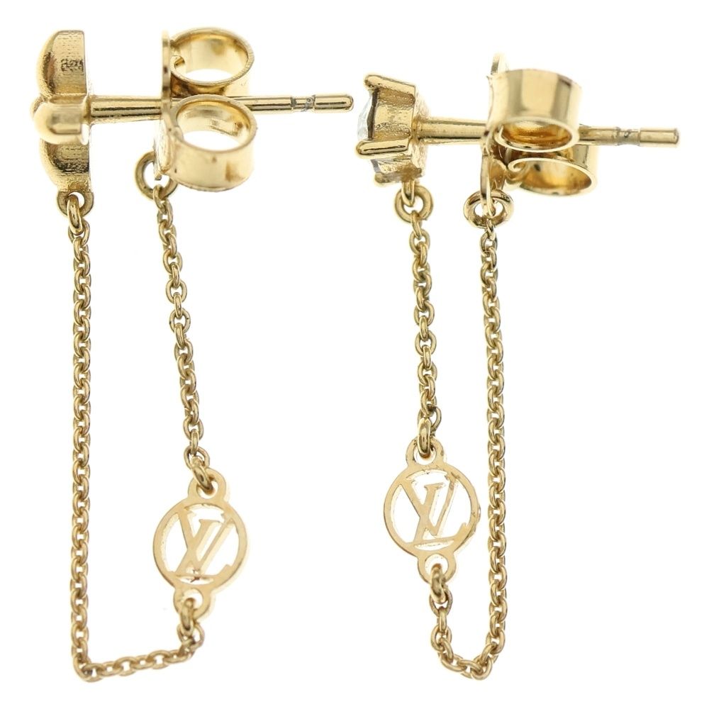 LOUIS VUITTON ルイヴィトン ピアス ブックルドレイユ プティ ルイ ゴールド GP×ラインストーン M00390