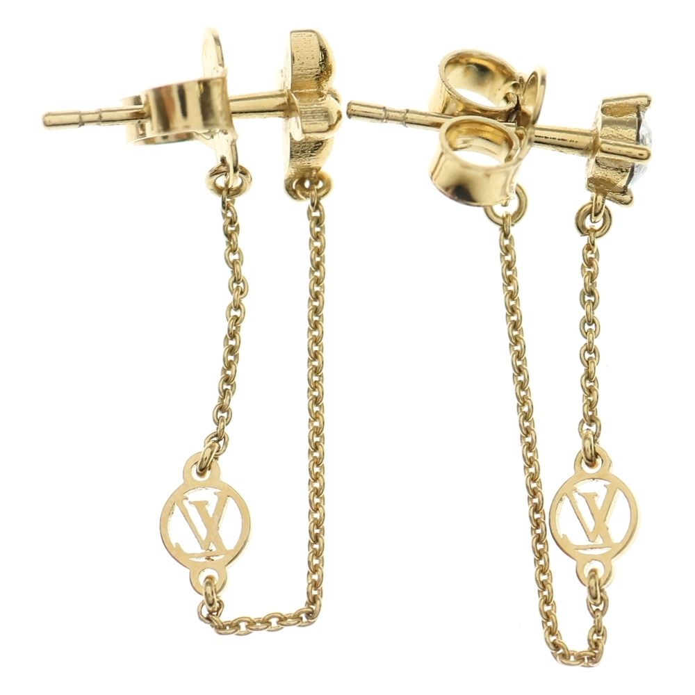 LOUIS VUITTON ルイヴィトン ピアス ブックルドレイユ プティ ルイ ゴールド GP×ラインストーン M00390