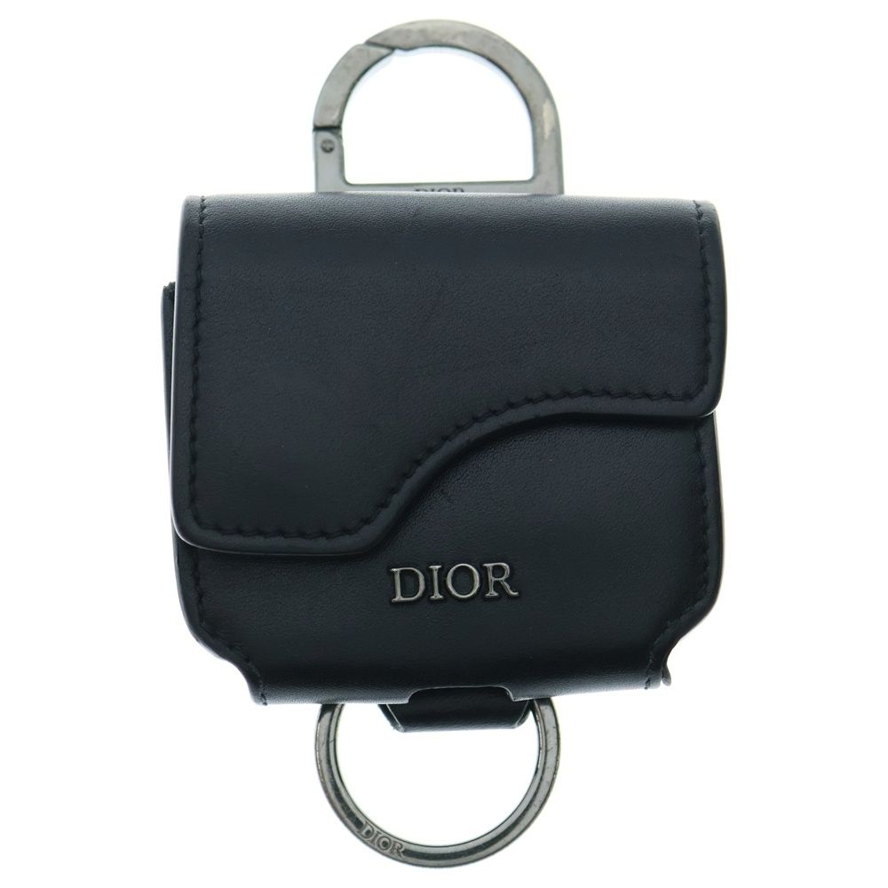 DIOR ディオール サドル Airpods pro ケース バッグチャーム キーリング ブラック レザー