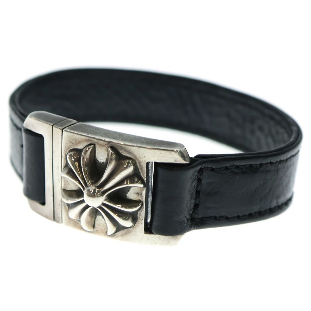 CHROME HEARTS クロムハーツ HARNESS CLASP ハーネスクラスプ レザーブレスレット ブラック シルバー