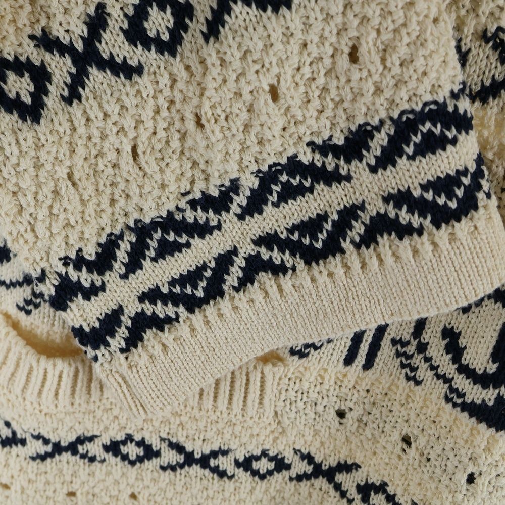  CHANEL シャネル 20 P スプリング ココマークボタン コットン ペーパー プルオーバー 長袖 ニット セーター ホワイト ネイビー レディース 長袖 Tシャツ カットソー