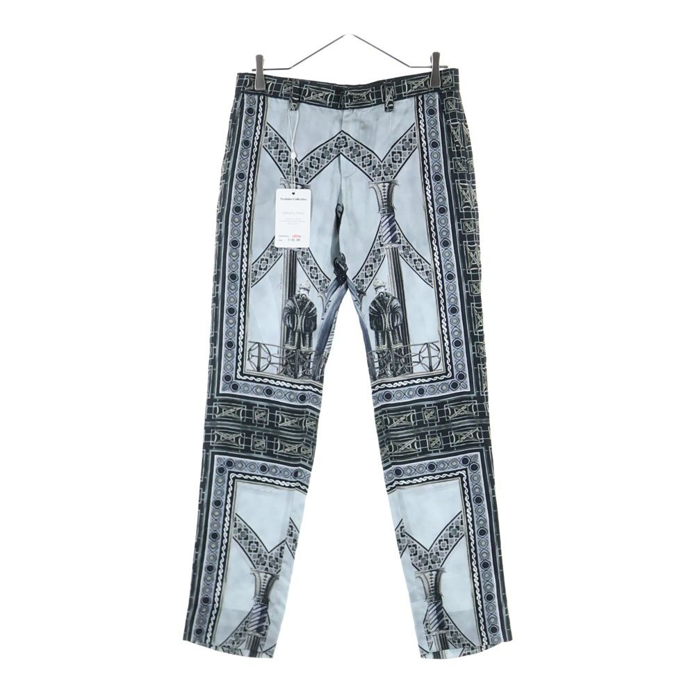 DOLCE - GABBANA ドルチェアンドガッバーナ SILK PANTS 総柄 シルクパンツ ブラック グレー G6MPET HP1TP