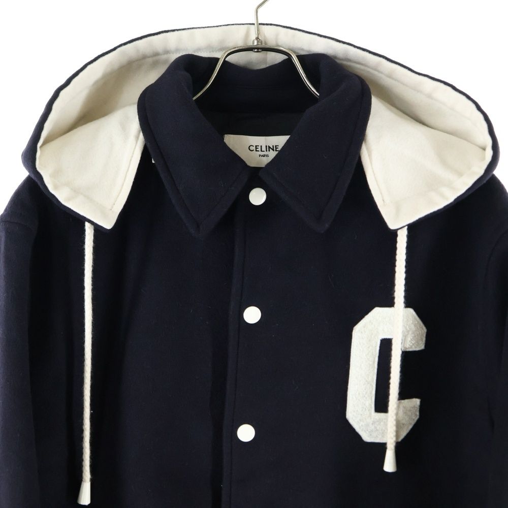 【美品】CELINE パーカージャケット ダブルフェイスカシミア 36 CELINE セリーヌ フーディー 2W36D055Z.20BG レディース パテッド