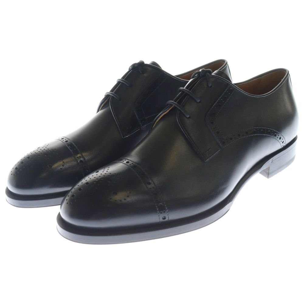 Berluti ベルルッティ Classic Dune クラシックデューン セミブローグレザーダービーシューズ ブラック S 5218-001