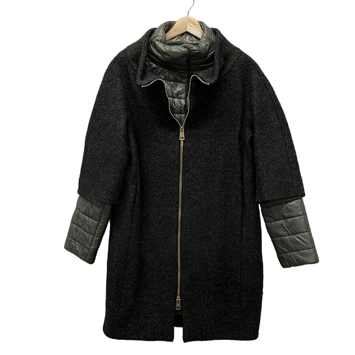 HERNO ヘルノ コート サイズ42 M レディース - 黒 長袖 インナー取り外し可 冬