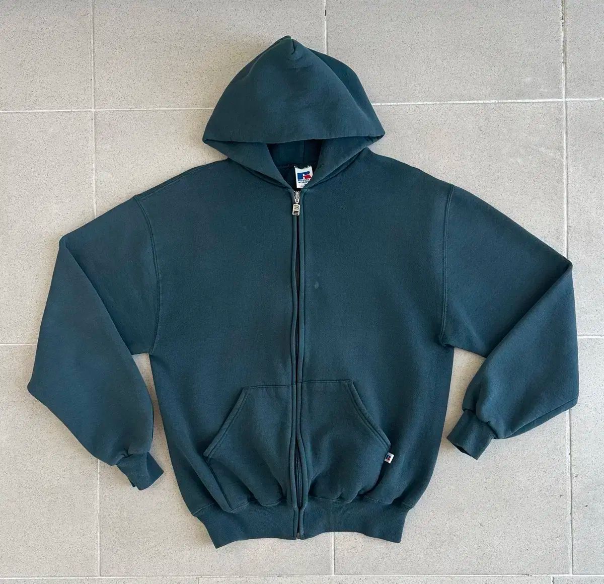 90 s ヴィンテージ ラッセル フードジップアップ グリーン M USA