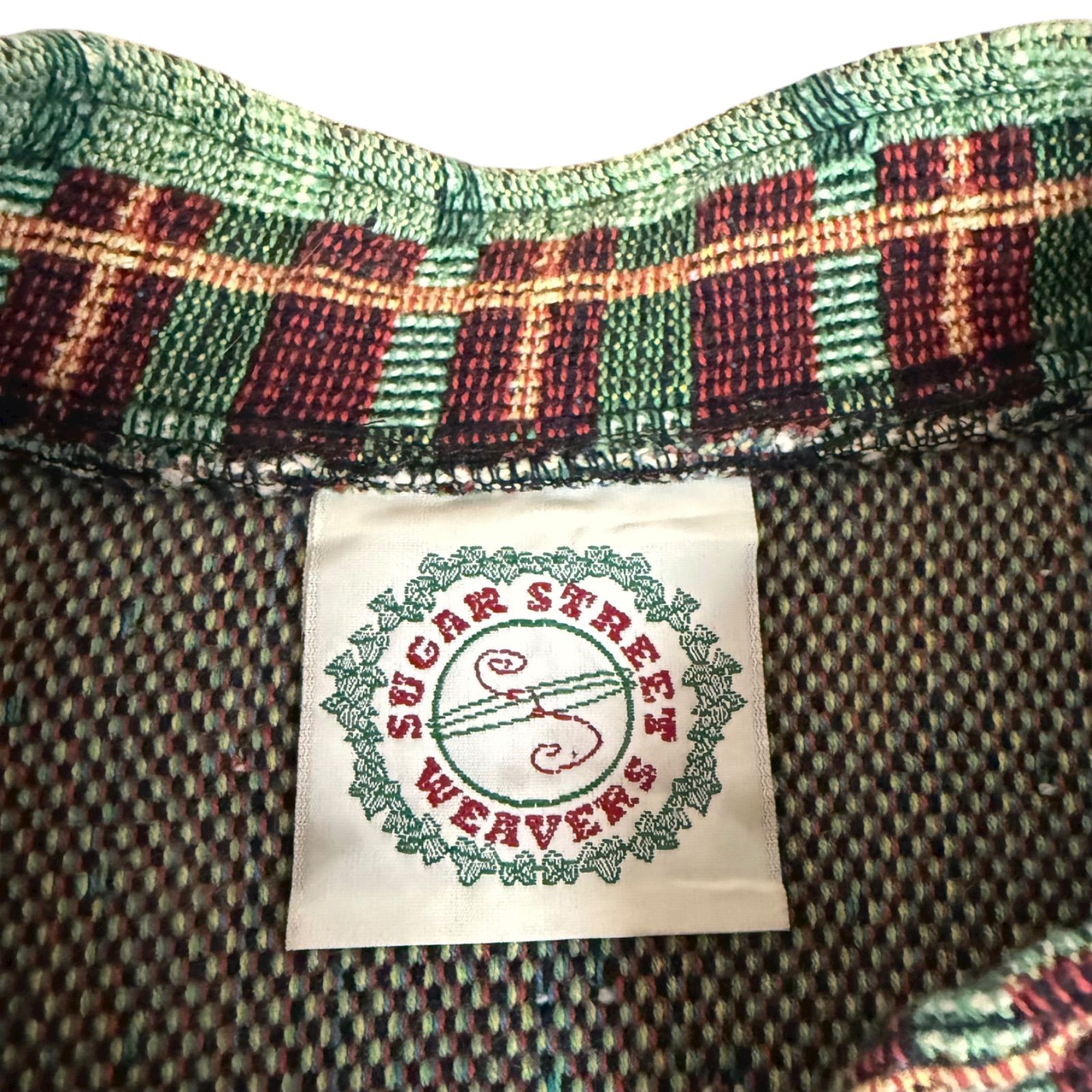 90s USA製 SUGAR STREET WEAVERS ゴブラン カーディガン 猫 ネコ ねこ