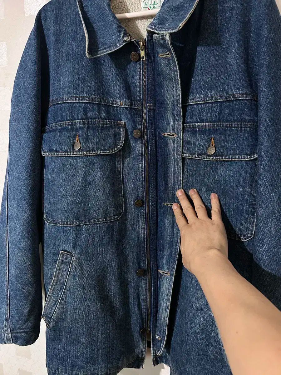 105 BENETTON 裏地 シープスキン デニムコート KANDAIZUMI_COM