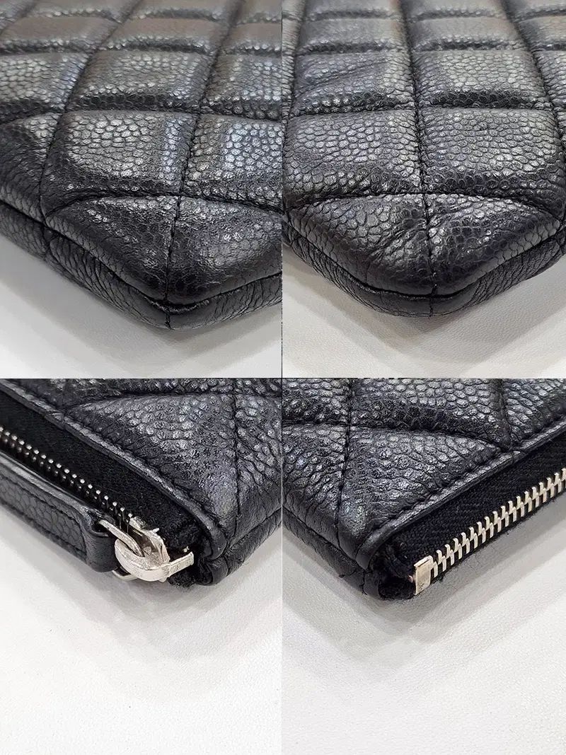 シャネル CHANEL クラシック キャビア シルバー large ラージ クラッチバッグ 20番台 A82550 DECORATOM_COM_BR